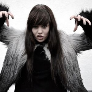 •H&M FAUX FUR OMBRE COAT